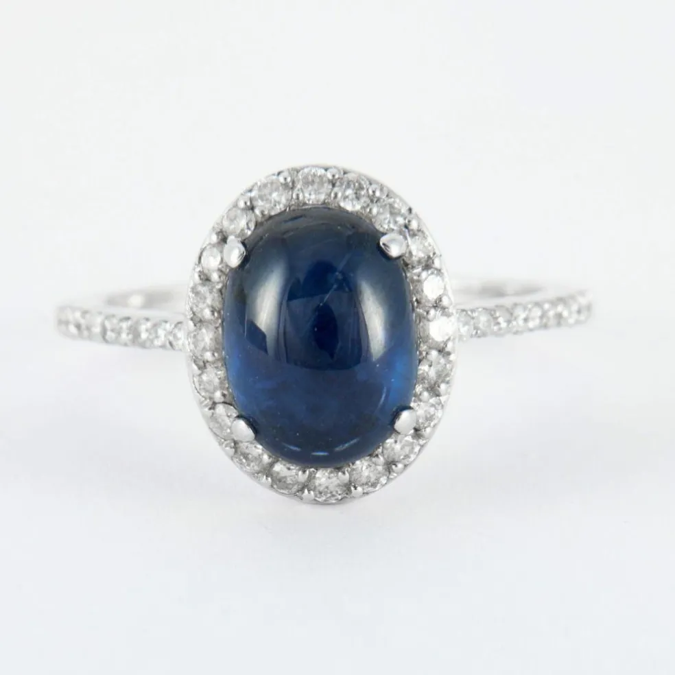Bague Saphir cabochon Diamants