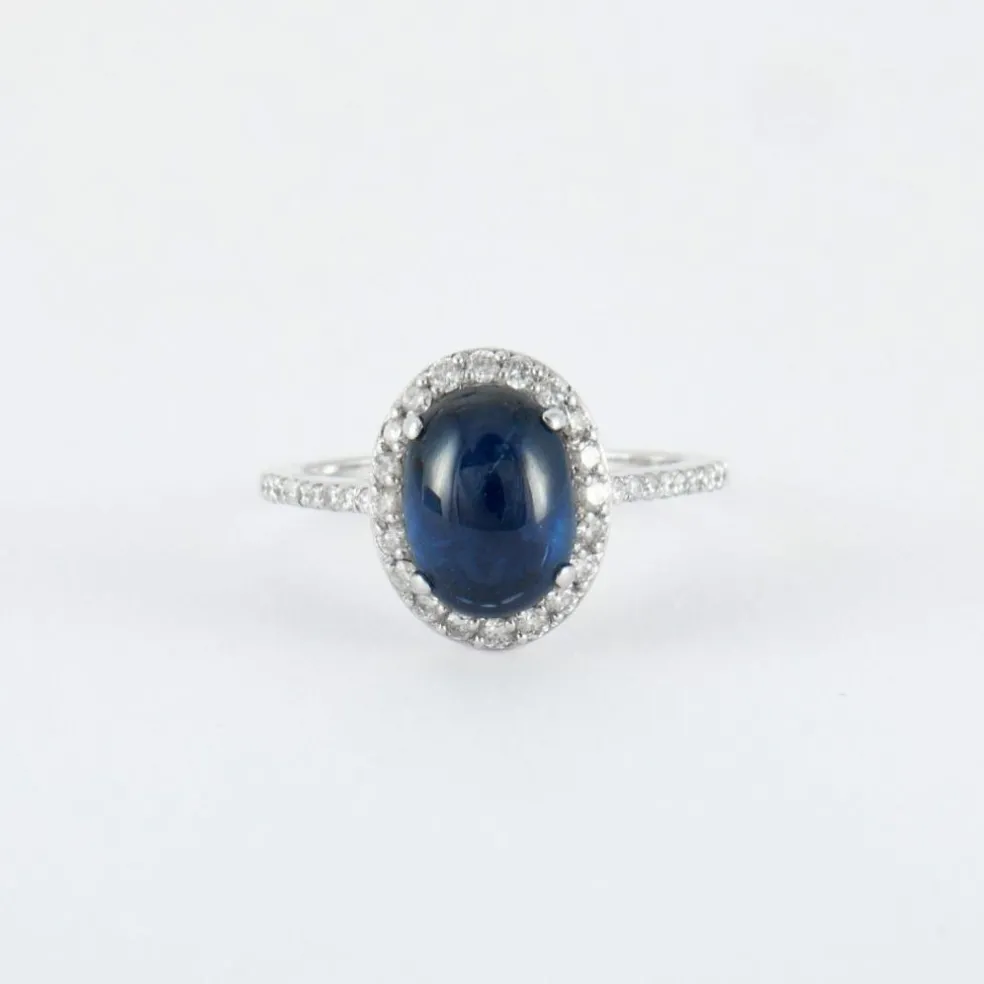Bague Saphir cabochon Diamants