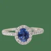 Bague, saphir ceylan, diamants