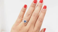 Bague, saphir ceylan, diamants