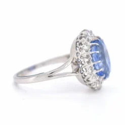 Bague Saphir Ceylan et Diamants, Vintage