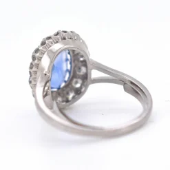 Bague Saphir Ceylan et Diamants, Vintage