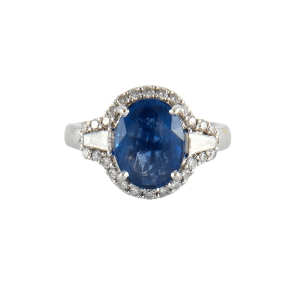 Bague Saphir 3.22ct Diamants