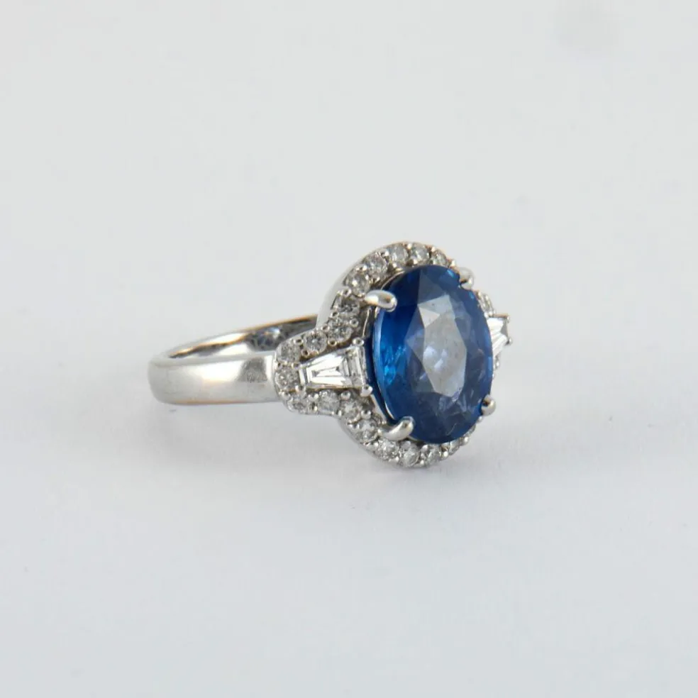 Bague Saphir 3.22ct Diamants