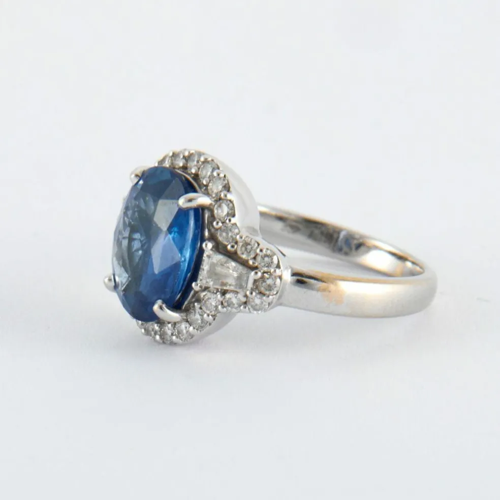 Bague Saphir 3.22ct Diamants