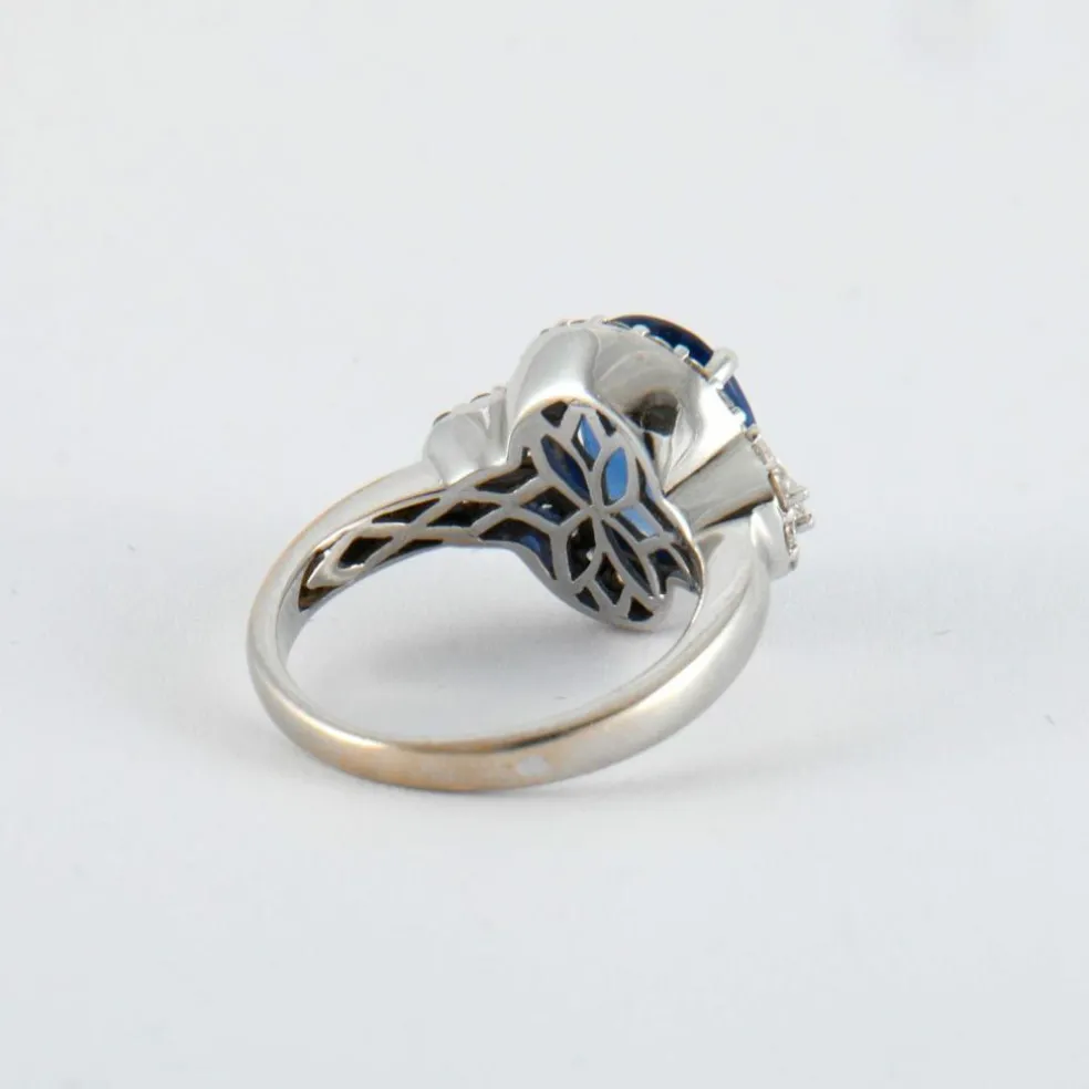 Bague Saphir 3.22ct Diamants