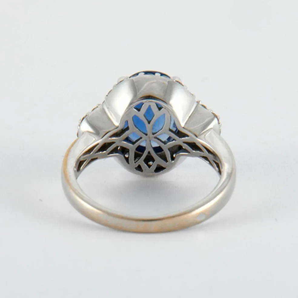 Bague Saphir 3.22ct Diamants