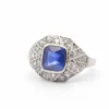 Bague saphir 1,51cts et diamants en platine
