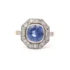 Bague saphir 3,05cts et diamants en or et platine