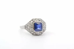Bague saphir 1,51cts et diamants en platine