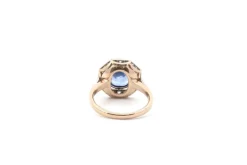 Bague saphir 3,05cts et diamants en or et platine