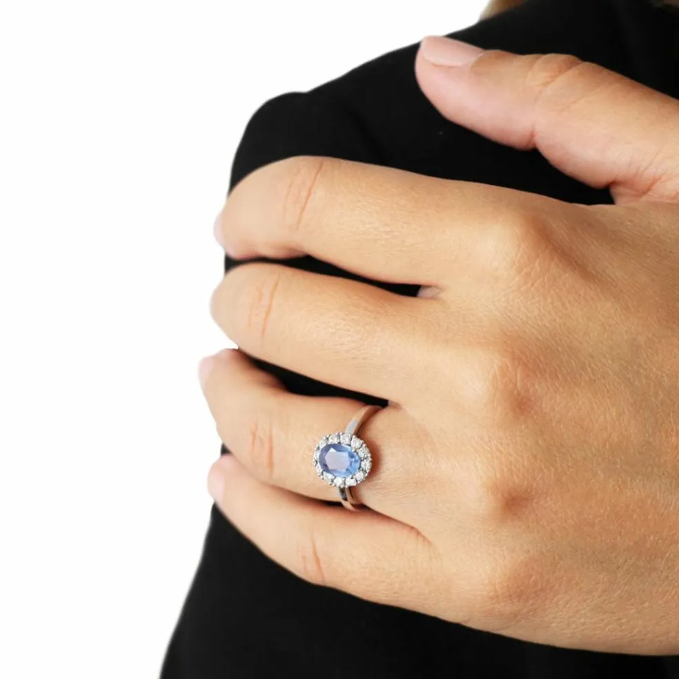 Bague saphir de ceylan diamants