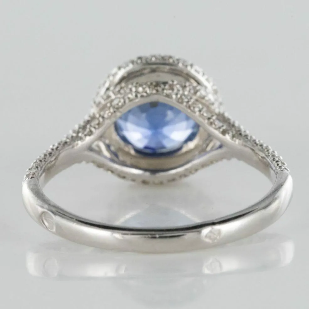 Bague saphir de ceylan et diamants