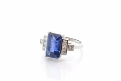 Bague saphir de 4,26cts et diamants