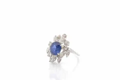 Bague saphir de 2,51cts et diamants