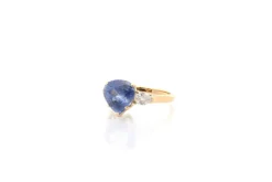 Bague saphir de 6,62cts et diamants