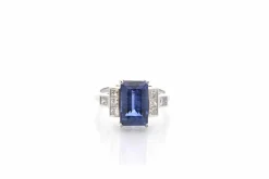 Bague saphir de 4,26cts et diamants
