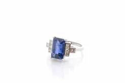 Bague saphir de 4,26cts et diamants
