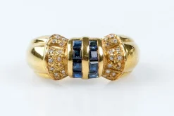 Bague saphir diamant en or massif