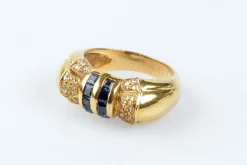 Bague saphir diamant en or massif