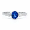 Bague Saphir, Diamant, Platine