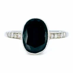 Bague Saphir, Diamant, Platine