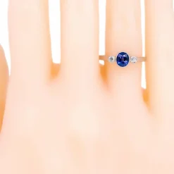 Bague Saphir, Diamant, Platine
