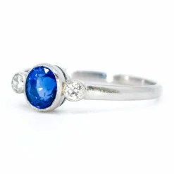 Bague Saphir, Diamant, Platine