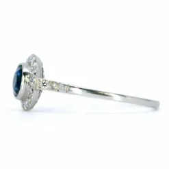 Bague Saphir, Diamant, Platine