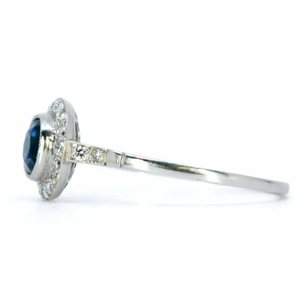 Bague Saphir, Diamant, Platine