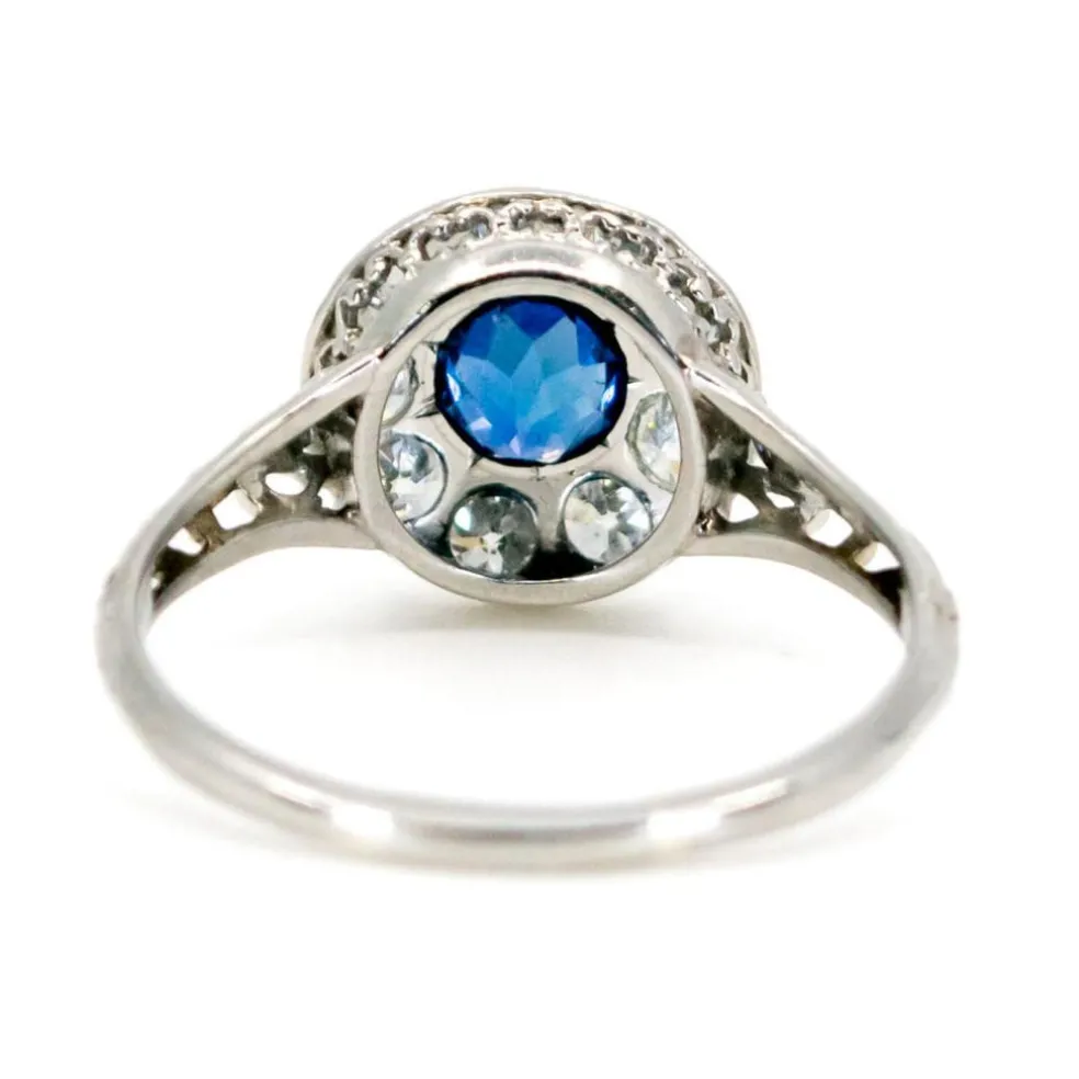 Bague Saphir, Diamant, Platine
