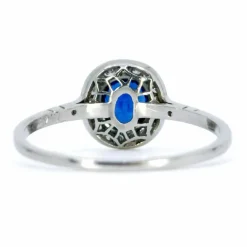 Bague Saphir, Diamant, Platine