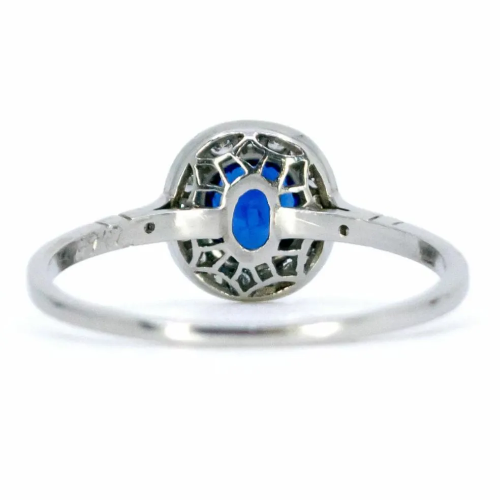 Bague Saphir, Diamant, Platine