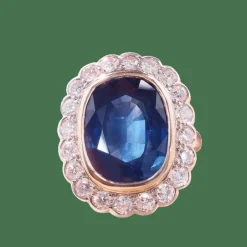 Bague saphir diamants