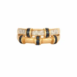 Bague saphir diamants
