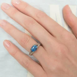 Bague saphir diamants