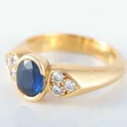 Bague saphir diamants