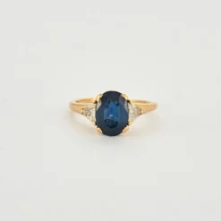 Bague saphir diamants