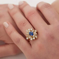 Bague saphir diamants