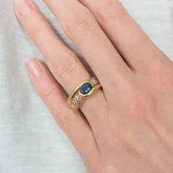 Bague saphir diamants