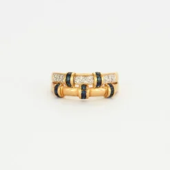 Bague saphir diamants