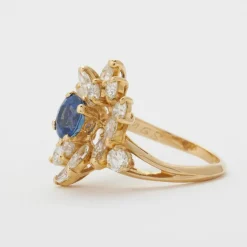 Bague saphir diamants