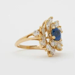 Bague saphir diamants