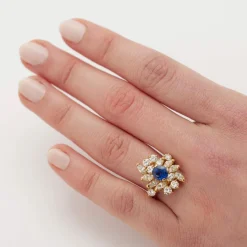 Bague saphir diamants
