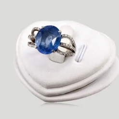 Bague saphir diamants création originale