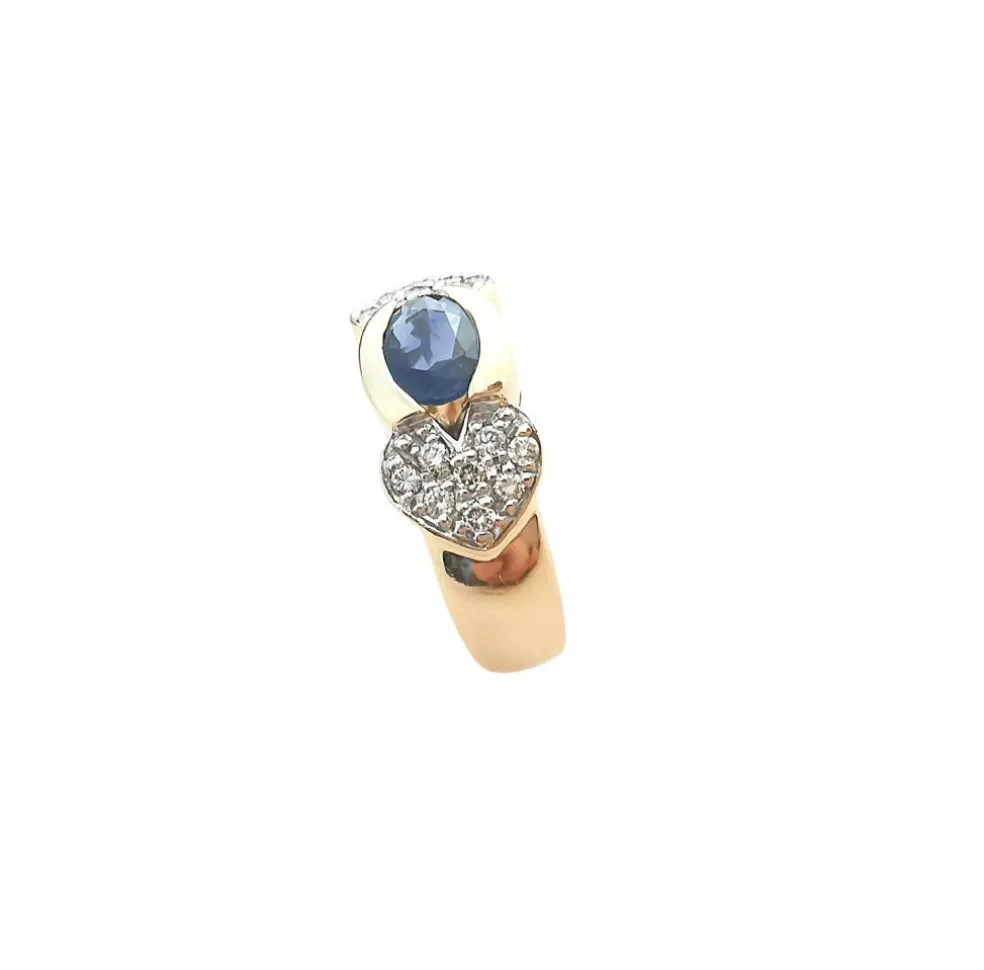 Bague Saphir Diamants Or