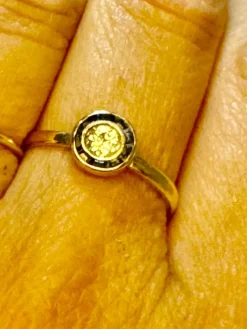 Bague saphir diamants or