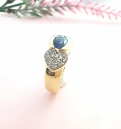 Bague Saphir Diamants Or