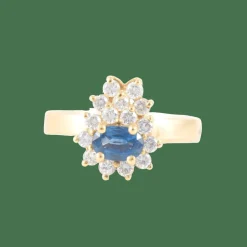 Bague Saphir Diamants Or jaune