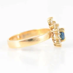 Bague Saphir Diamants Or jaune